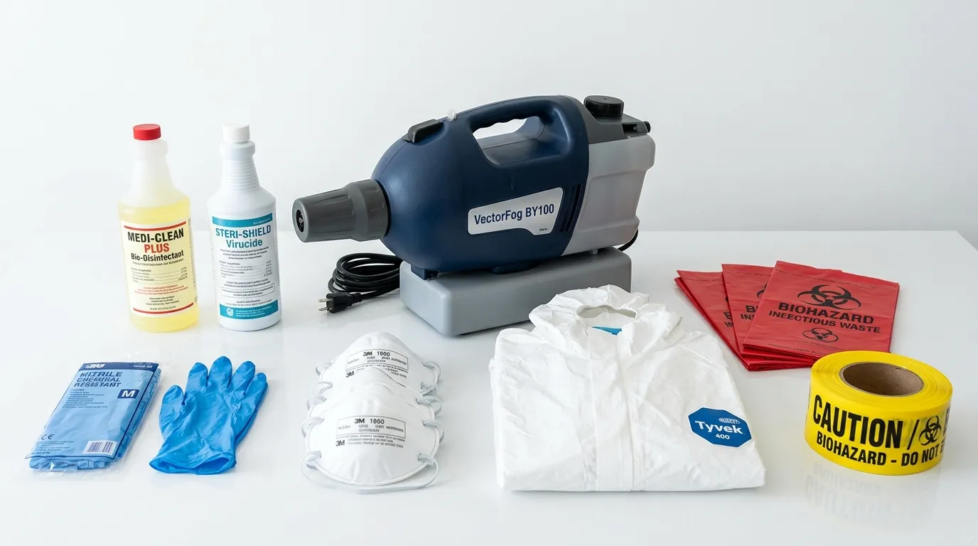 Professional biohazard remediation crew working in Linthicum