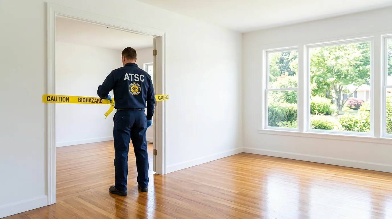 Certified biohazard cleanup crew performing Decomposition Cleanup in Linthicum